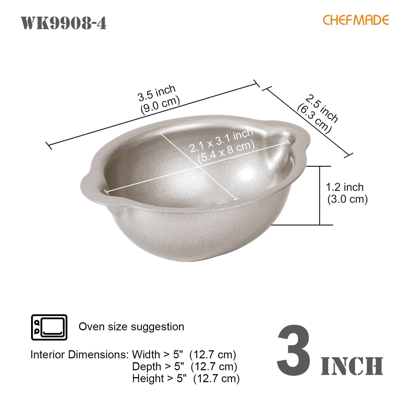 Chefmade學廚WK9908-4金色不沾檸檬蛋糕模四件套3.5" Lemon-Shaped Cake Pan 4Pcs