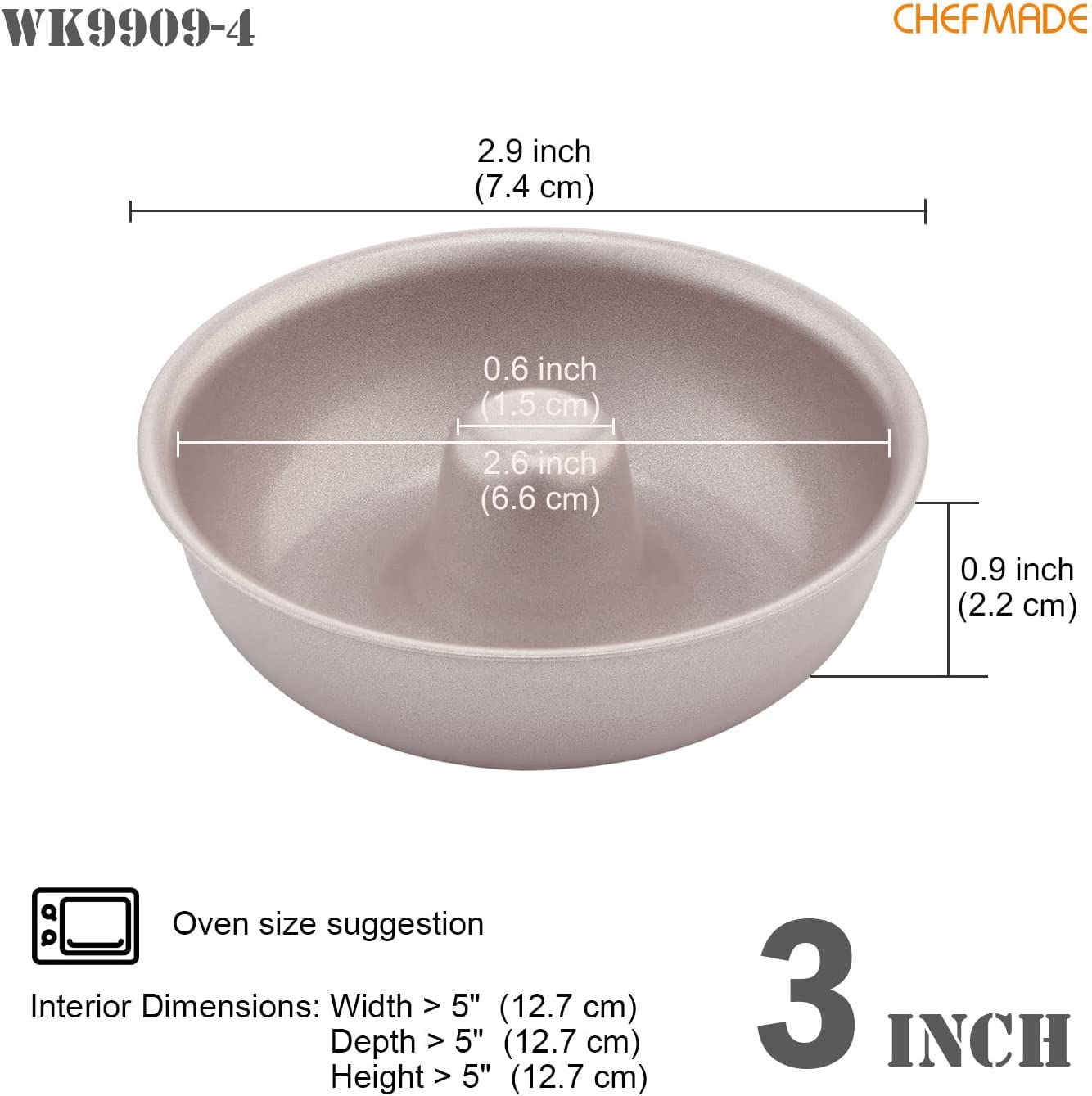 Chefmade學廚WK9909-4四件套甜甜圈蛋糕模3“ Donut Cake Pan 4Pcs
