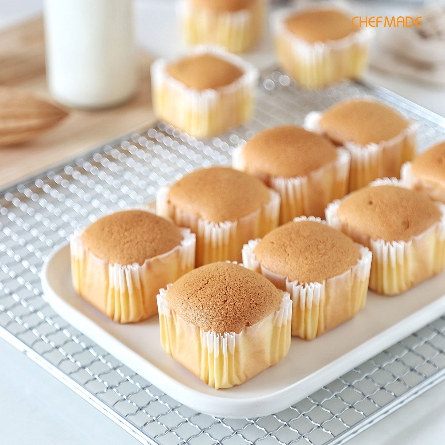 Chefmade學廚WK9873黑色12連方形蛋糕模Brownie Cake Pan Square 12 Well (balck)
