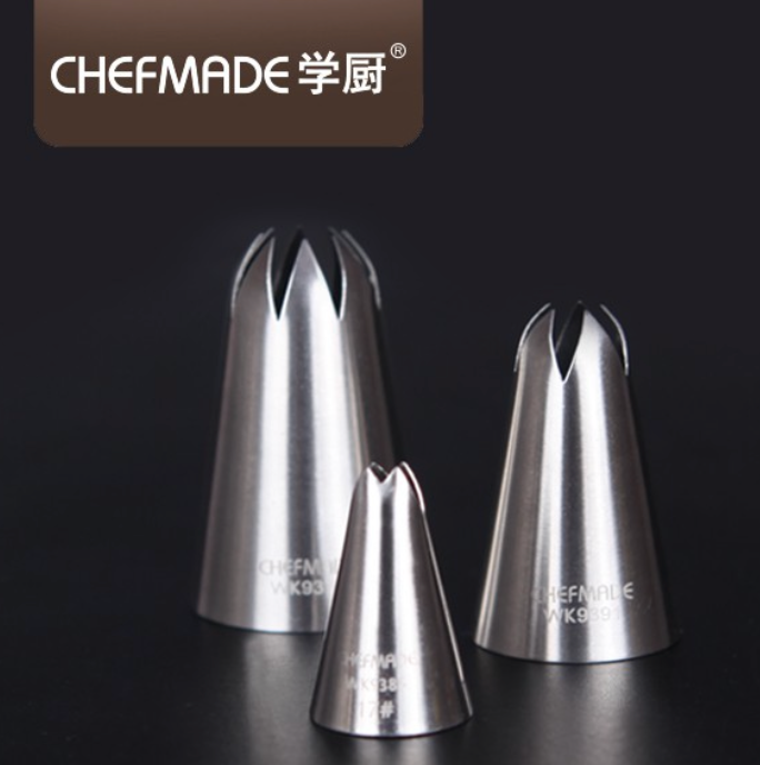 Chefmade學廚WK9371中款6號不鏽鋼裱花嘴(吸塑)-18齒