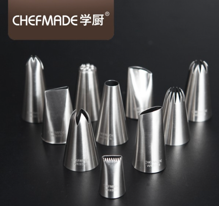 Chefmade學廚WK9371中款6號不鏽鋼裱花嘴(吸塑)-18齒