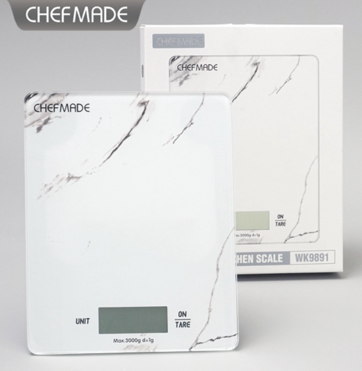 Chefmade學廚WK9891電子秤 鋼化玻璃大理石紋3kg電子秤