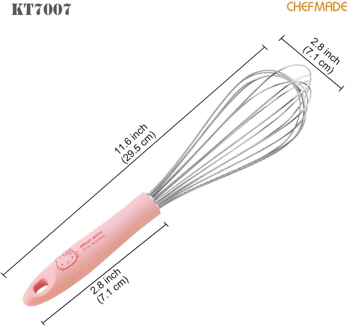 Chefmade學廚KT7007正版Hello kitty不鏽鋼手動打蛋器11" Hello Kitty Whisk