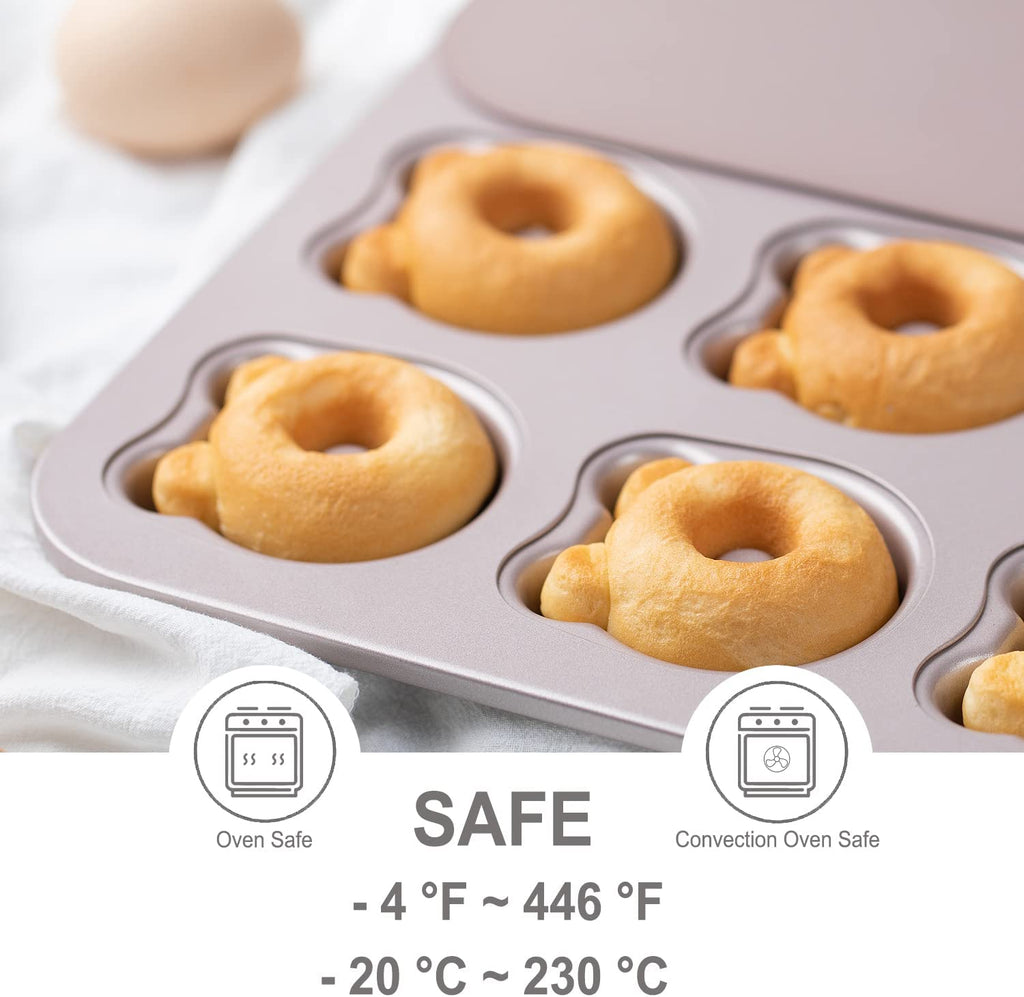 Chefmade學廚WK9930金色12連熊貓甜甜圈模Bear-shaped Donut Cake Pan 12 Well