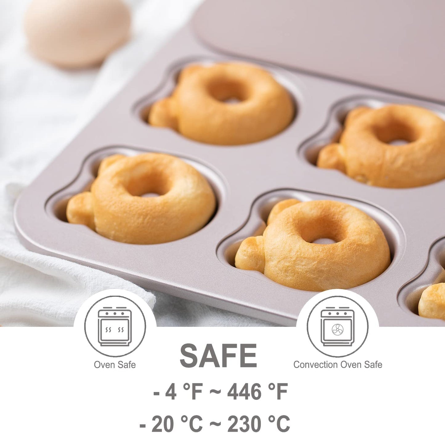 Chefmade學廚WK9930金色12連熊貓甜甜圈模Bear-shaped Donut Cake Pan 12 Well