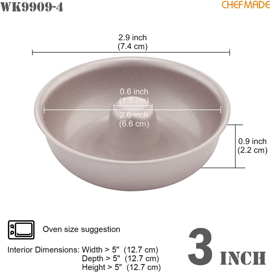 Chefmade學廚WK9909-4四件套甜甜圈蛋糕模3“ Donut Cake Pan 4Pcs