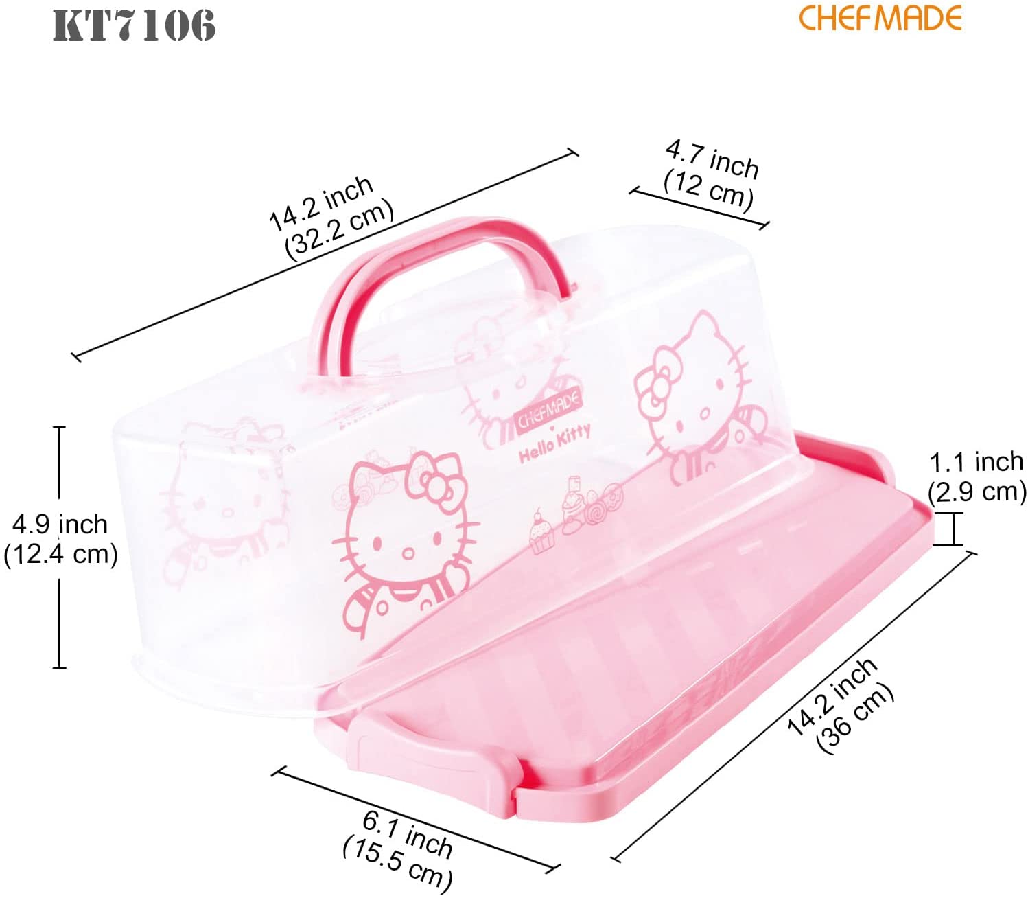 Chefmade學廚KT7106學廚HELLO KITTY食品專用透明PP手提吐司盒Hello Kitty Portable Bread Box