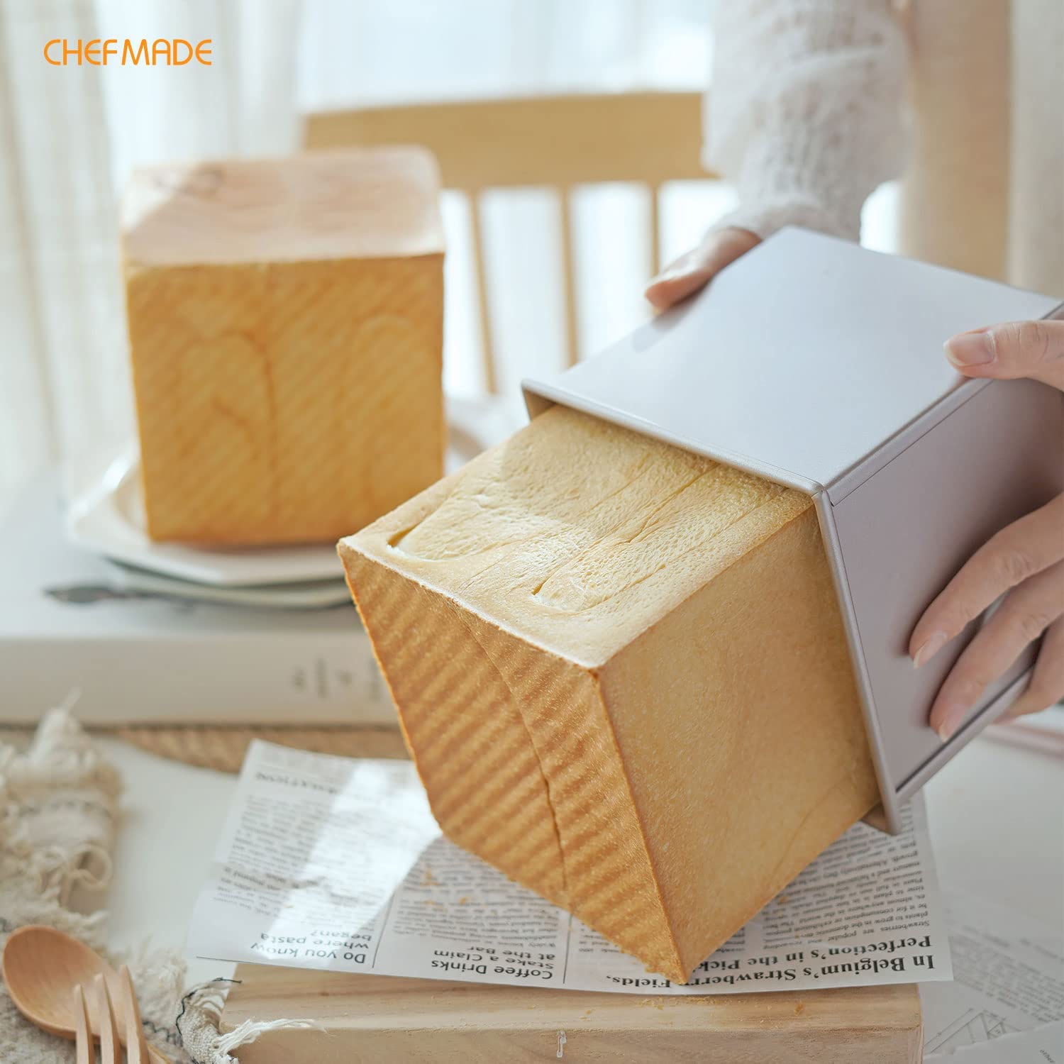 Chefmade學廚WK9879平面帶蓋450g水立方吐司盒5.8" x 5.8" Flat Toast Box (450G Dough Capacity)
