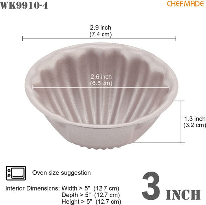 Chefmade學廚WK9910-4金色日式貝殼蛋糕模4件套3“ Spherical Shell Madeline 4Pcs
