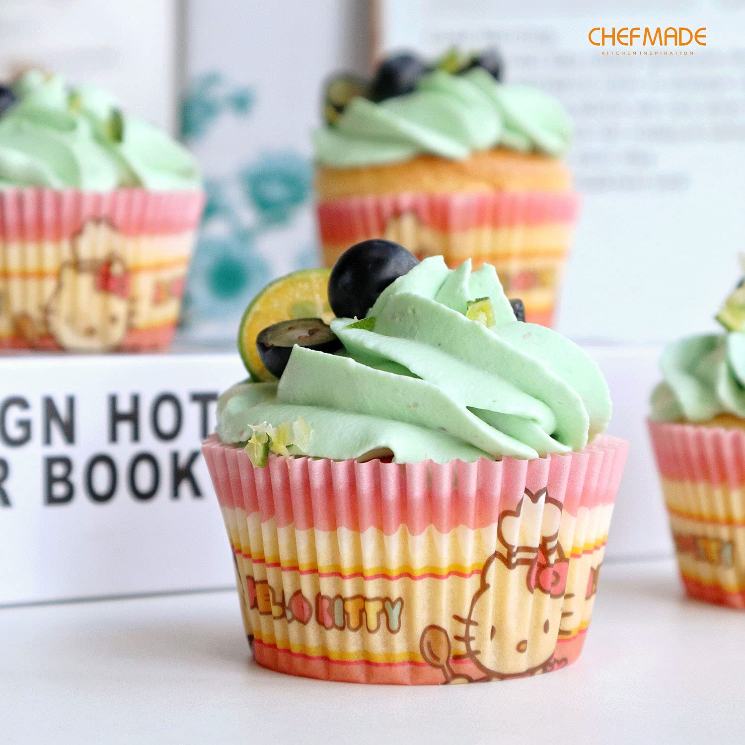 Chefmade學廚KT7066正版HelloKitty耐高溫1號蛋糕紙杯托100入Hello Kitty Chef Muffin Liners 100Pcs