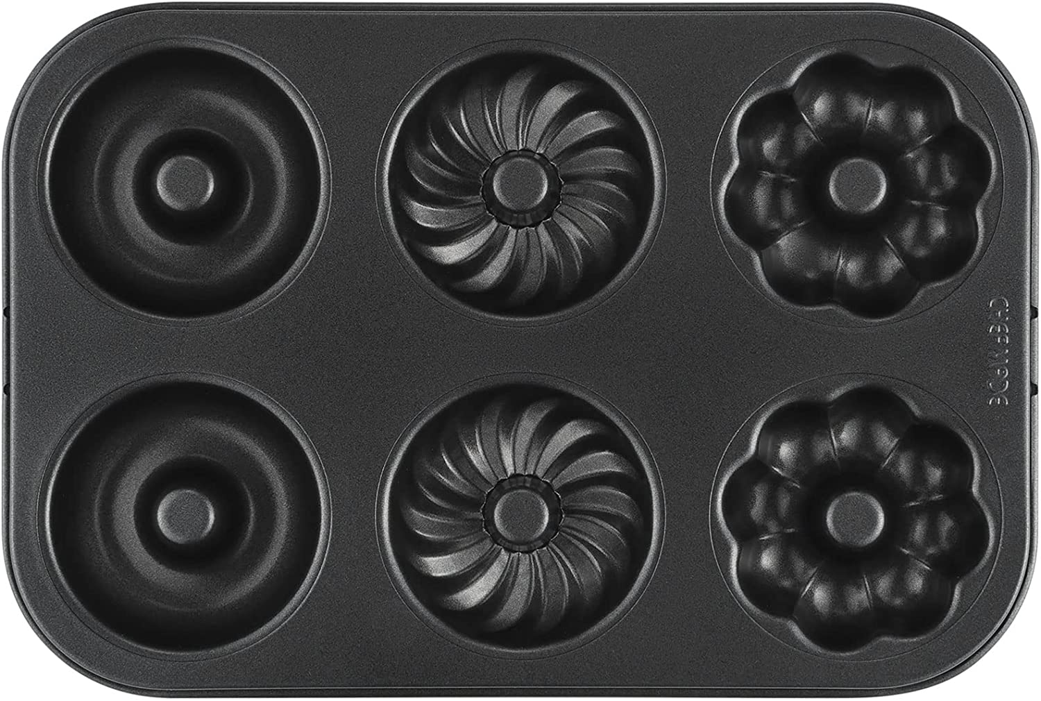 Chefmade學廚WK9942黑色6連(三花色)蛋糕模Donut Cake Pan Fancy-Shaped 6 Well ( Black )