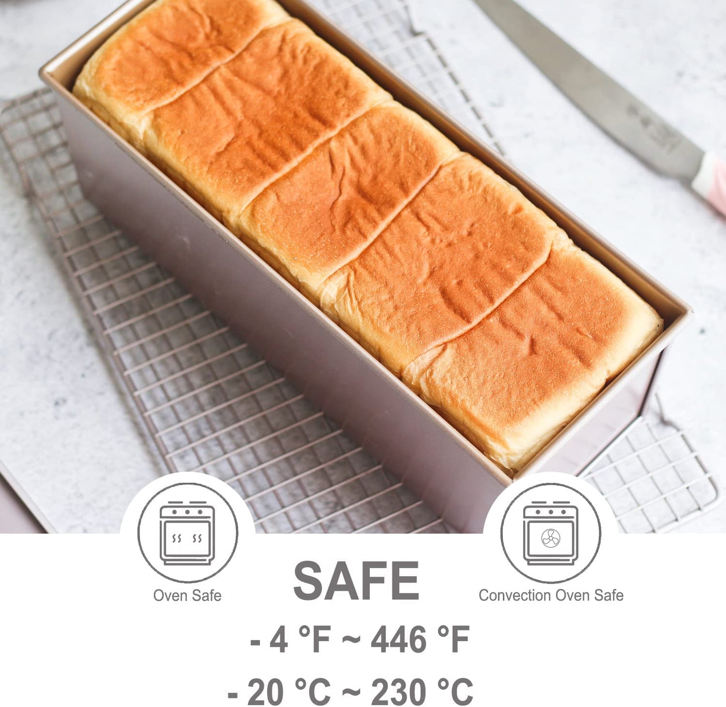 Chefmade學廚CM6007平紋1000g帶蓋吐司盒5" x 13" Commercial Flat Toast Box (1000G Dough Capacity)