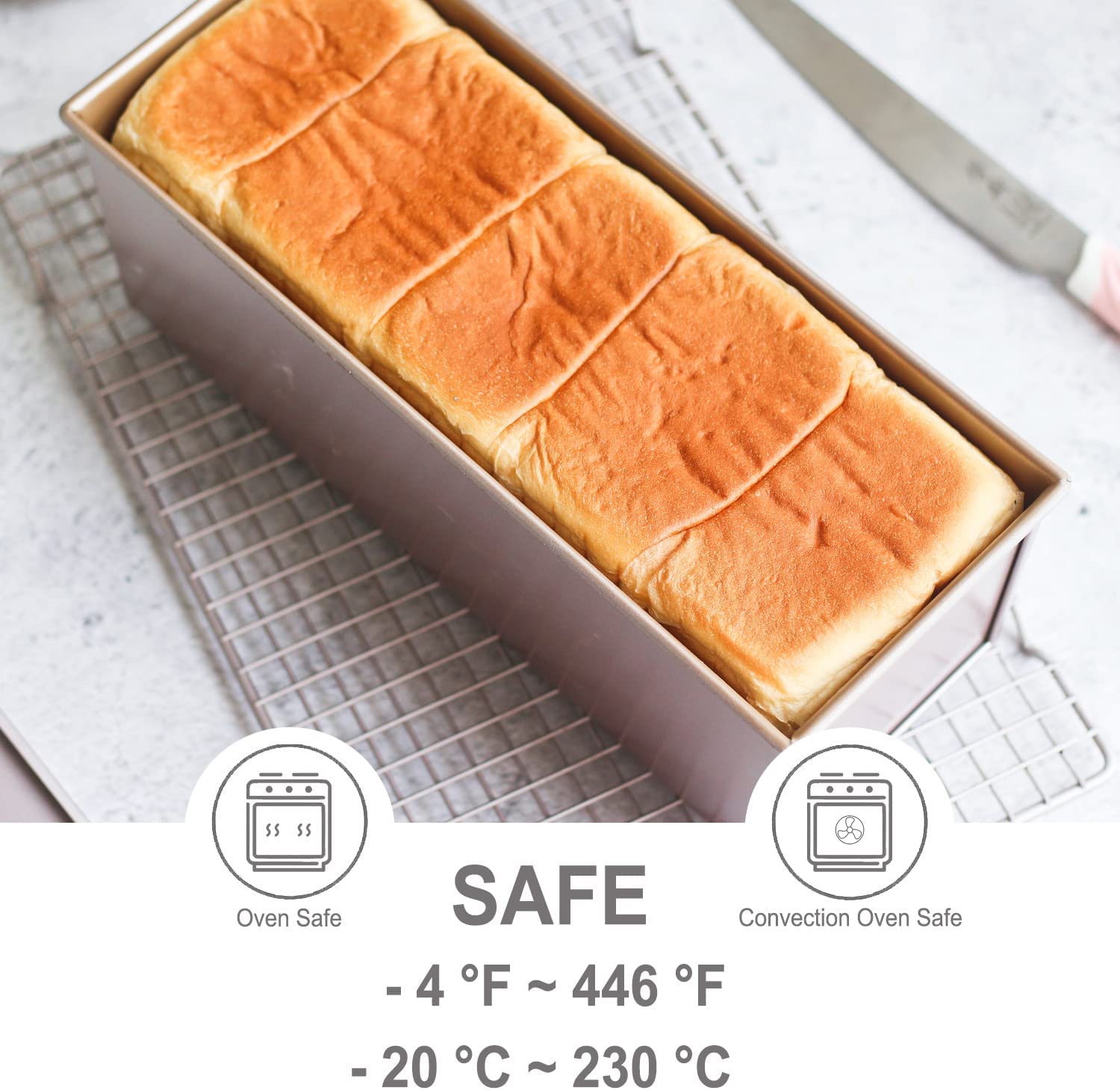 Chefmade學廚CM6007平紋1000g帶蓋吐司盒5" x 13" Commercial Flat Toast Box (1000G Dough Capacity)