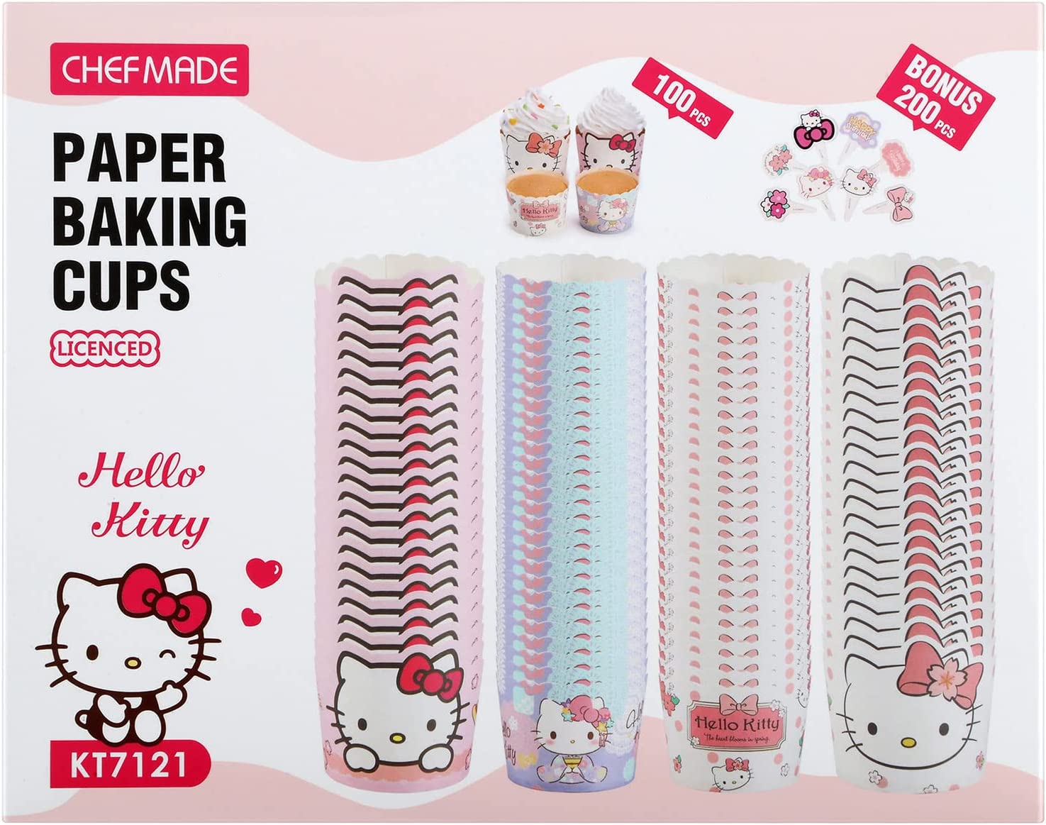 Chefmade學廚KT7121 kitty紙杯套裝100入Hello Kitty Muffin Liners Set 100Pcs