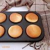 Chefmade學廚WK9711金鋼黑6連瑪芬蛋糕模Muffin Pan 6 Well ( Black )