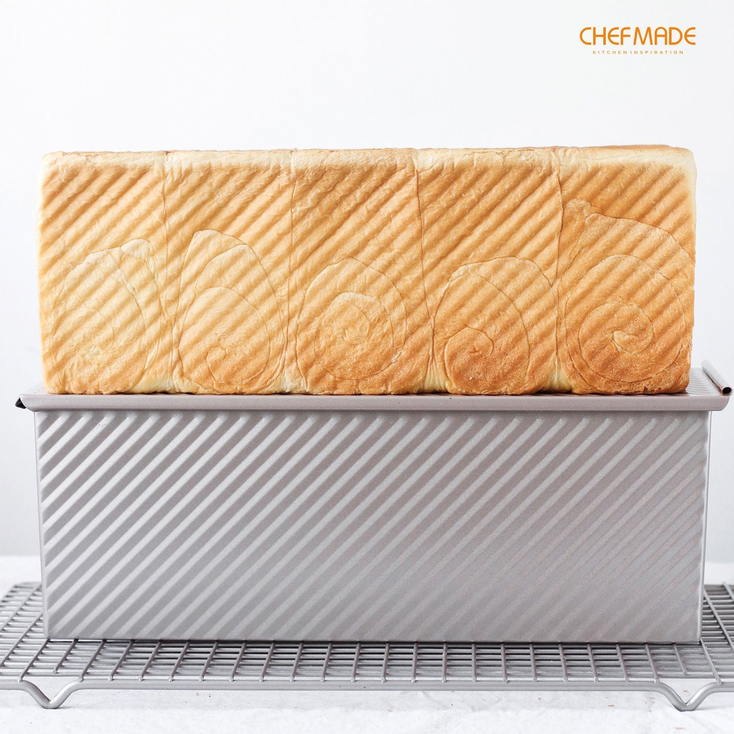 Chefmade學廚CM6005波紋1000g不沾吐司盒5" x 13" Commercial Corrugated Toast Box (1000G Dough Capacity)