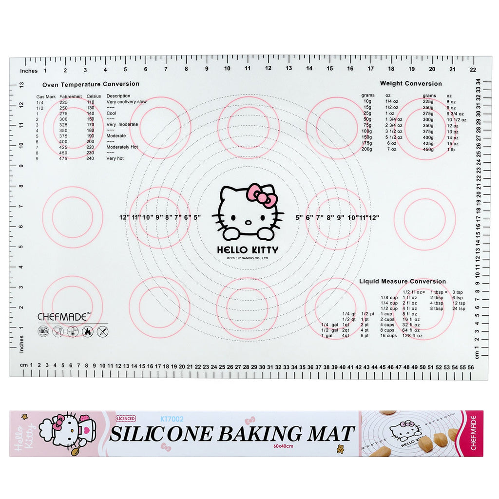 Chefmade學廚KT7002矽膠防滑麵糰墊10.6" x 10.6" Hello Kitty Silcone Macaron Mat
