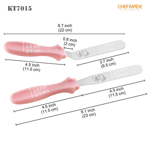 Chefmade學廚KT7015正版Hello kitty不銹鋼抹刀2件套Hello Kitty Cake Icing Spatula