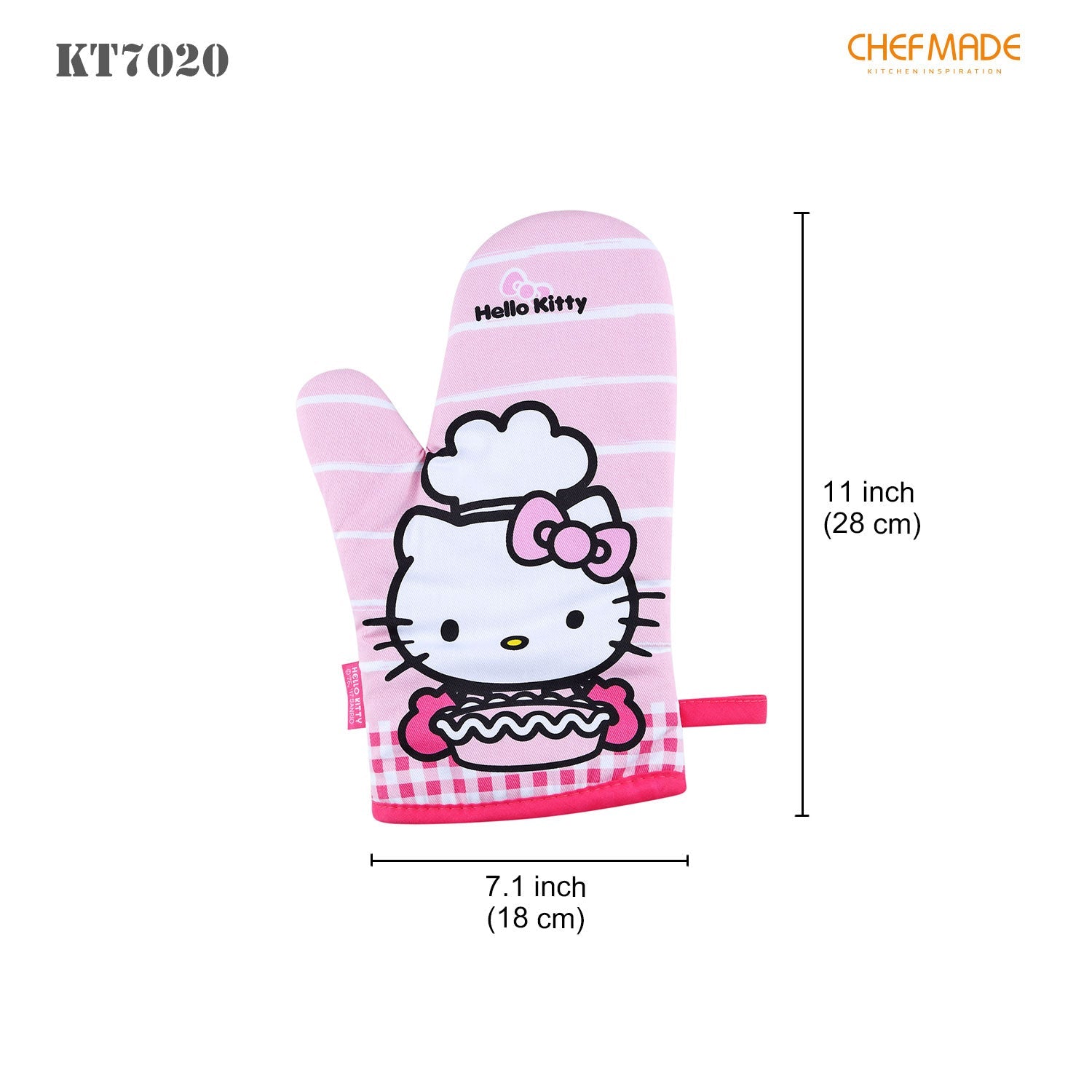 Chefmade學廚KT7020正版Hello kitty條紋隔熱手套Hello Kitty Stripe Oven Gloves 2Pcs