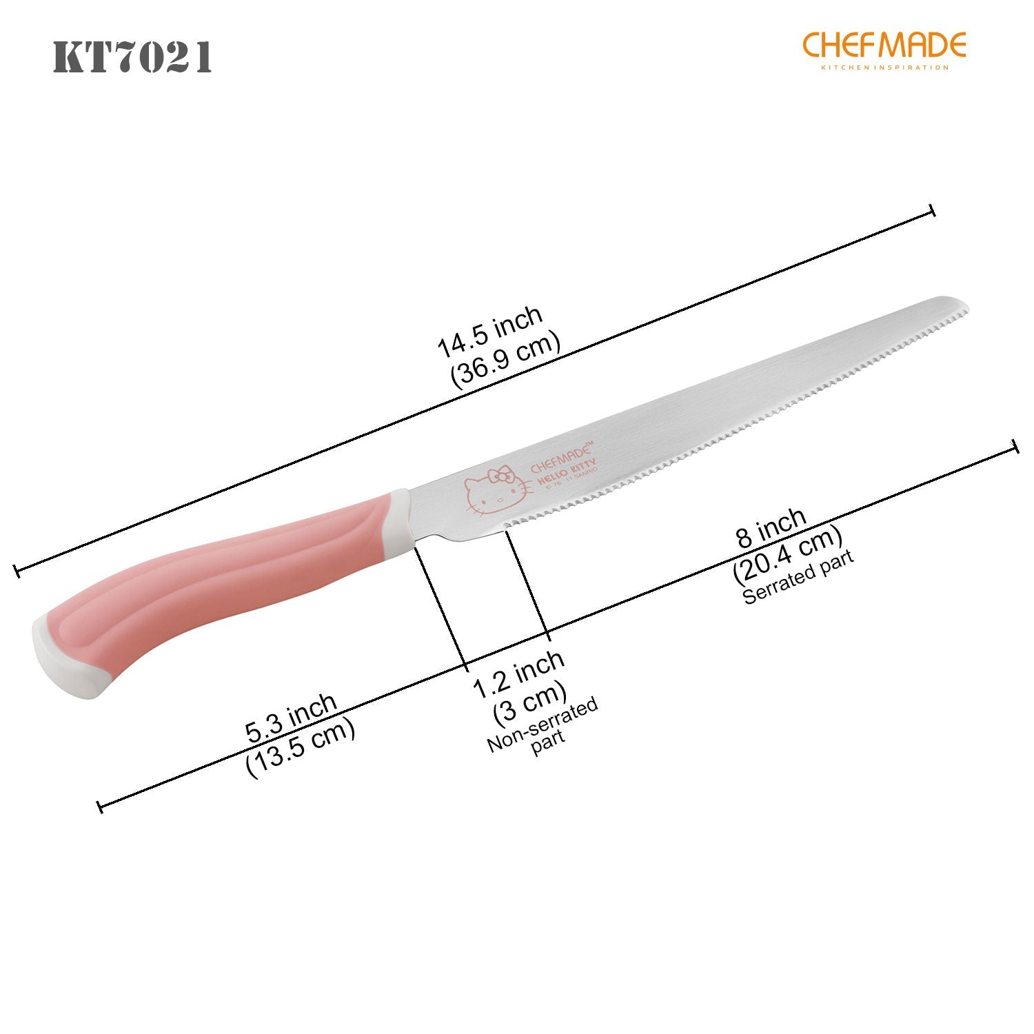 Chefmade學廚KT7021正版Hello kitty不銹鋼麵包刀8" Hello Kitty Serrated Knife for Bread