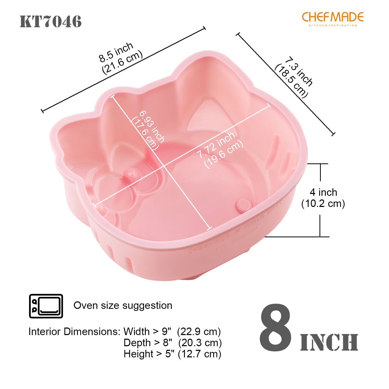 Chefmade學廚KT7046矽膠8吋蛋糕模8" Hello Kitty Silicone Cake Pan