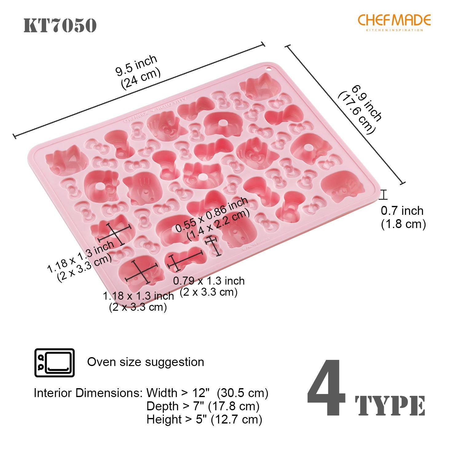 Chefmade學廚KT7050正版Hello kitty巧克力硅膠模Hello Kitty Ice Lattice