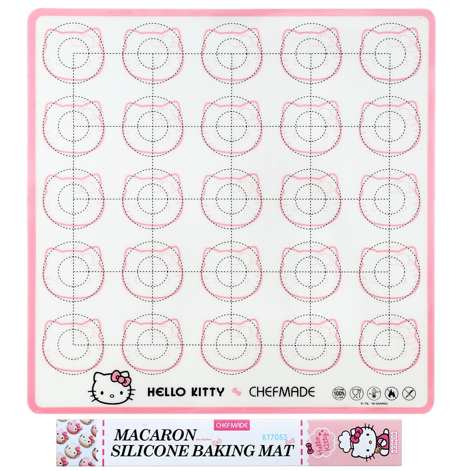 Chefmade學廚KT7053正版Hello kitty馬卡龍矽膠揉麵防滑墊15" x 23" Hello Kitty Silicone Mat