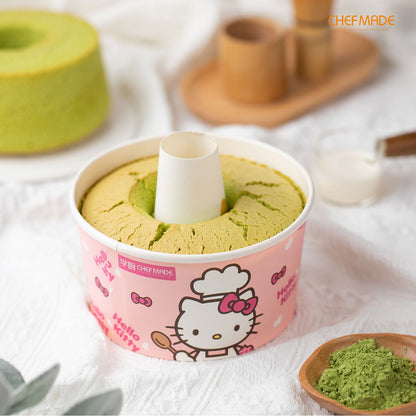 6" Hello Kitty Disposable Angel Food Paper Cake Pan with Plastic Lid