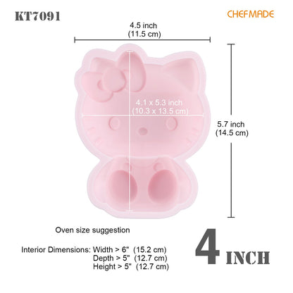 Chefmade學廚KT7091食品級4吋矽膠立體蛋糕模4" Hello Kitty Stereo Silicone Cake Mold