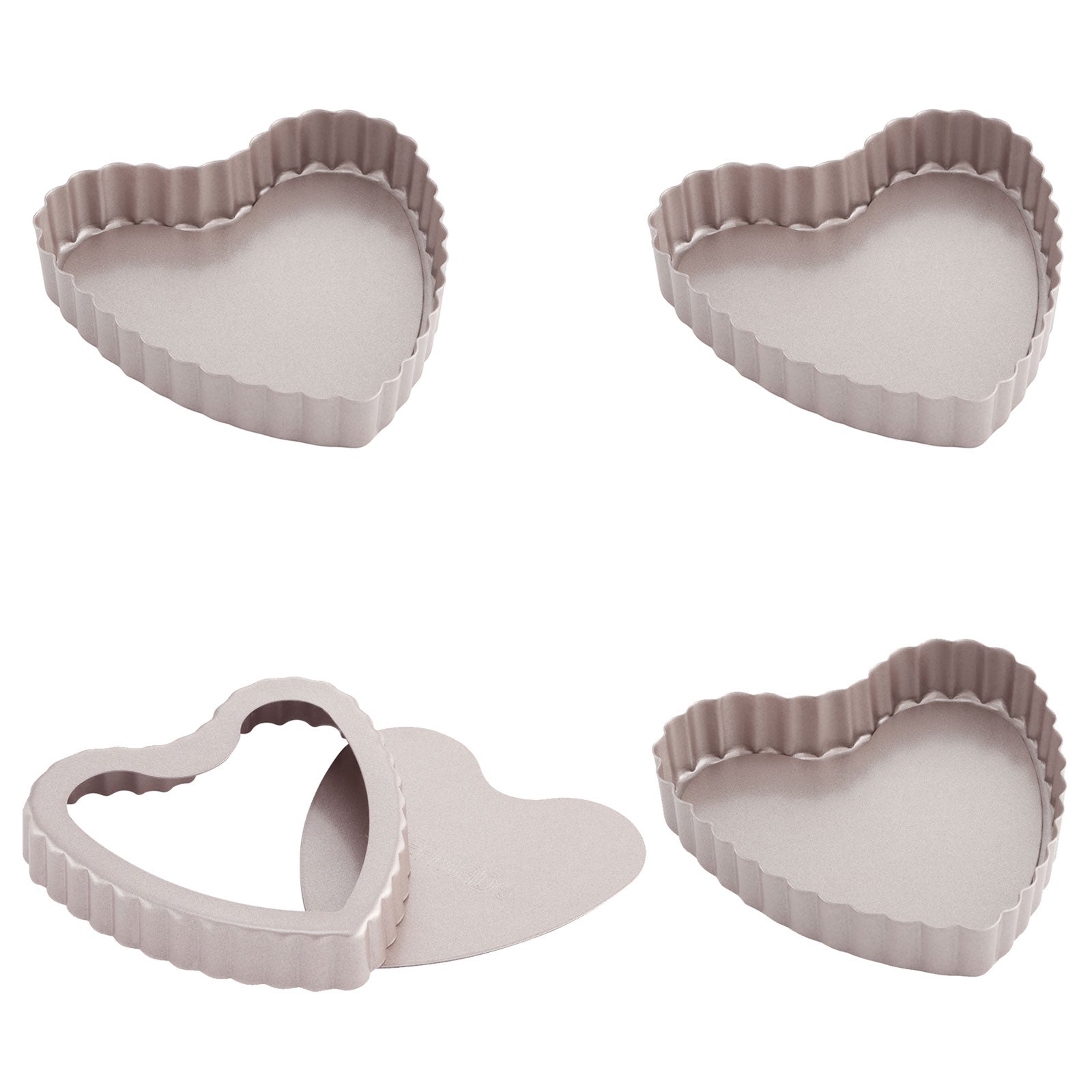 Chefmade學廚WK9025心型4吋活動菊花派盤4" Mini Heart-Shaped Tart Pan Set