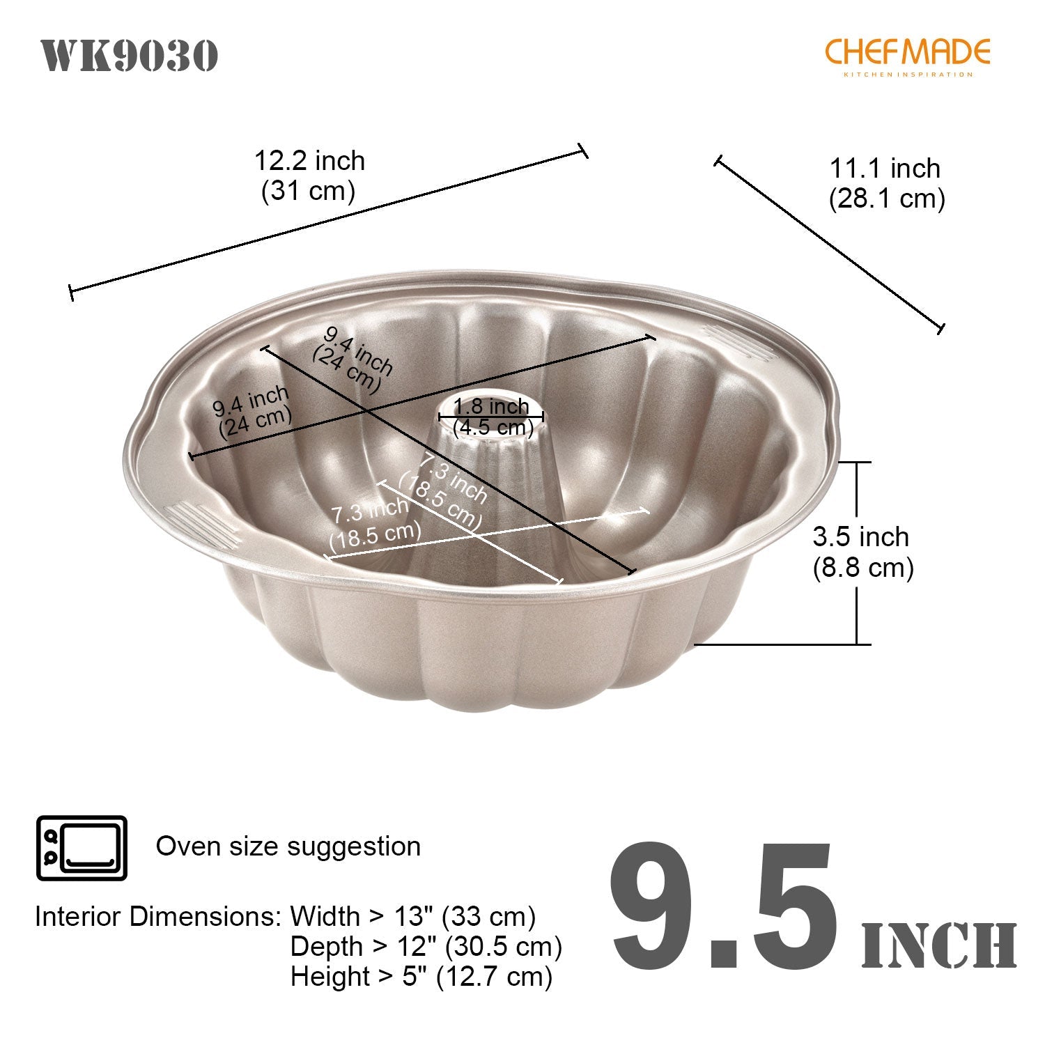 Chefmade學廚WK9030南瓜型10吋蛋糕模9.5" Bundt Pan PumpKin-Shaped