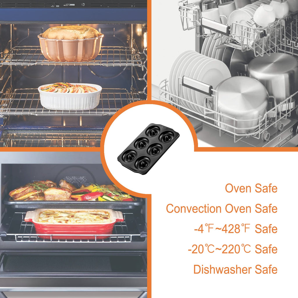 Chefmade學廚WK9038金鋼黑6連甜甜圈模Donut Cake Pan 6 Well (Black)