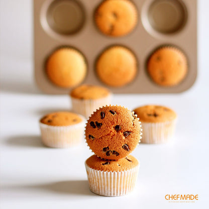 Chefmade學廚WK9067不沾12連杯馬芬模Muffin Pan Media 12 Well