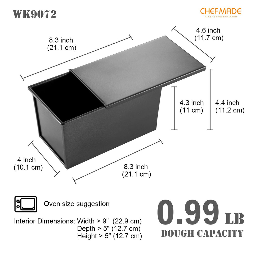 Chefmade學廚WK9072碳鋼450g平紋吐司模4" x 8.3" Flat Toast Box (450G Dough Capacity)
