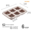 Chefmade學廚WK9150方形6連杯蛋糕模Brownie Cake Pan Square 6 Well