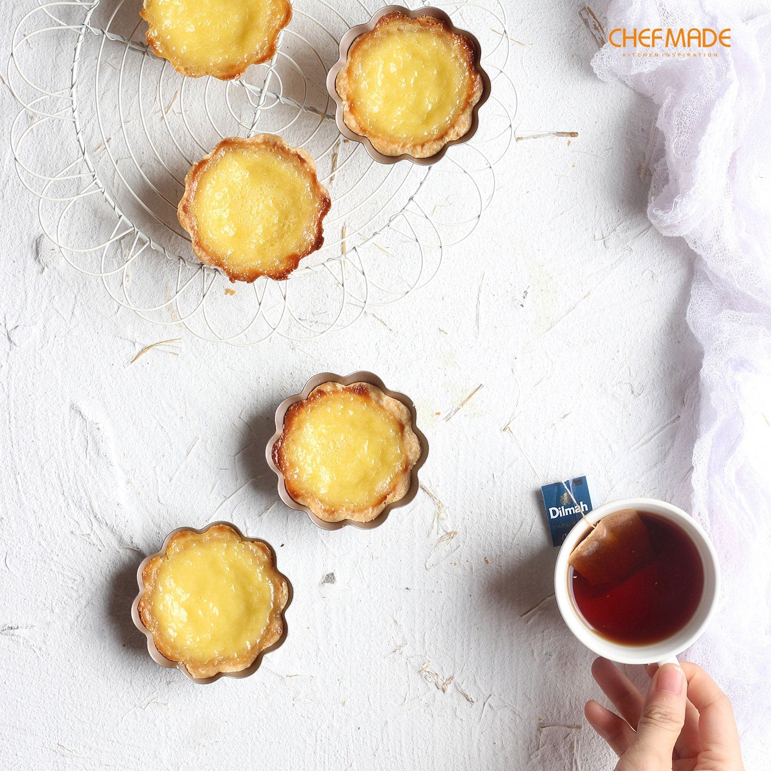 Chefmade學廚WK9196波紋3吋蛋塔模四件套3" Mini Pie Pan Set Flower-Shaped 4Pcs