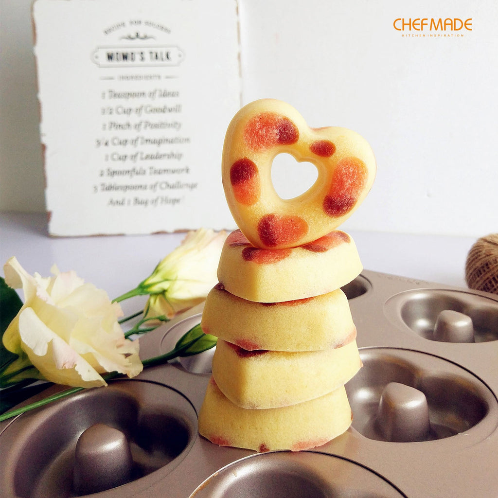 Chefmade學廚WK9289凸柱心型6連杯甜甜圈模Donut Cake Pan Heart-Shaped 6 Well