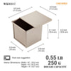 Chefmade學廚WK9317平紋250g滑蓋吐司盒4" x 4" Flat Toast Box (250G Dough Capacity)