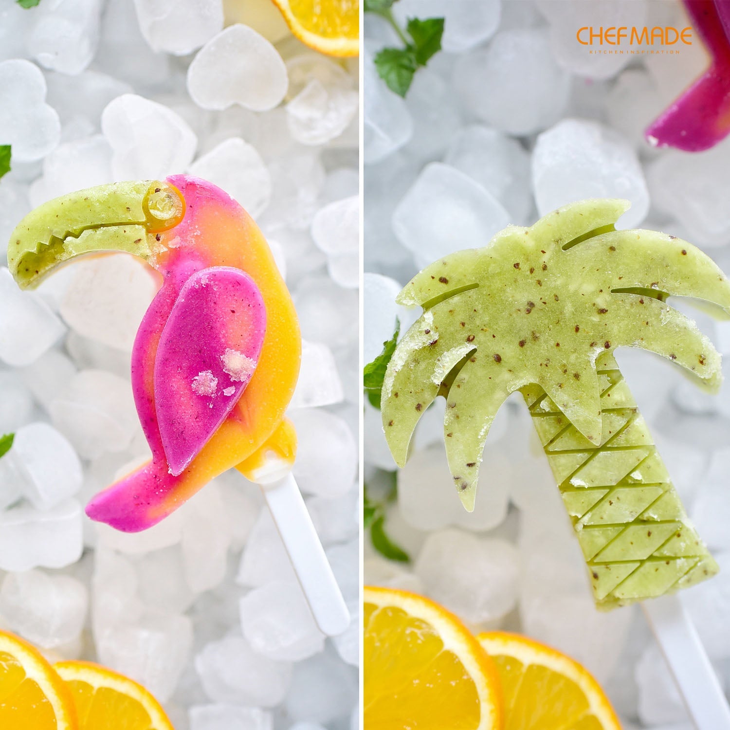 Chefmade學廚WK9441鸚鵡 椰子樹 矽膠雪糕模Popsicle Mold (Coconut Tree & Toucan)