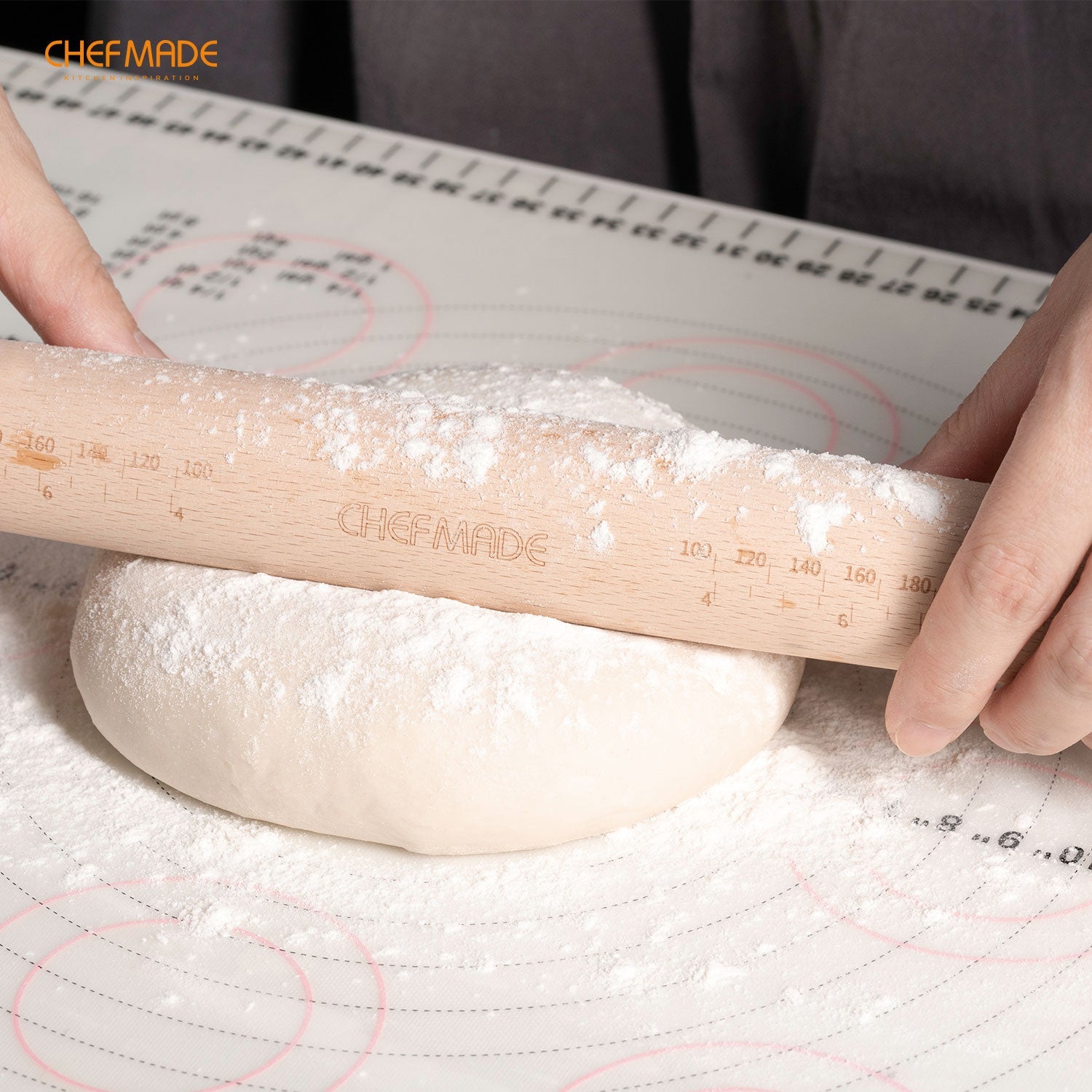 Chefmade學廚WK9836錐形46cm桿麵棍18" Wooden French Rolling Pin