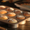 Chefmade學廚WK9846金色12連瑪芬蛋糕模Bristish Cupcake Pan 12 Well