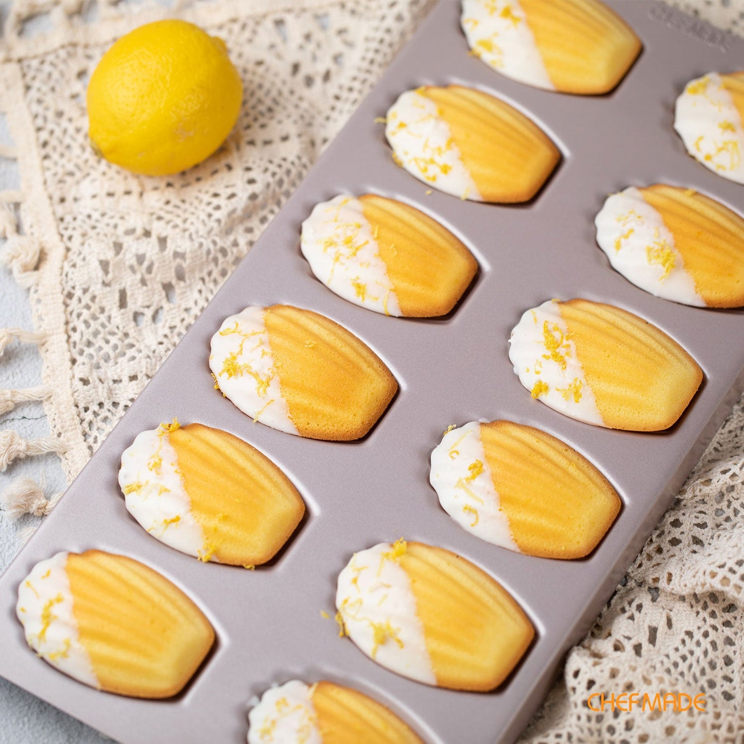 Chefmade學廚WK9849不粘12連瑪德琳蛋糕模Madeleine Cake Pan Tiny 0val Shell 12 Well