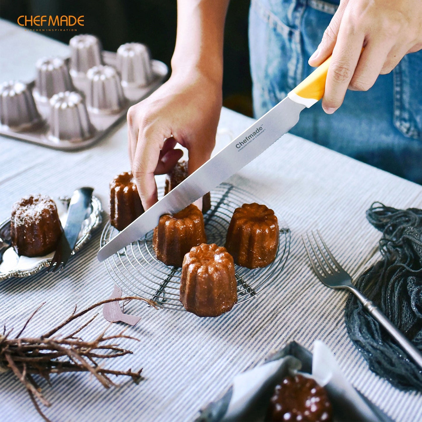 Chefmade學廚WK9864不沾6連可麗露模Cannele Mold 6 Well