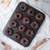 Chefmade學廚WK9869黑色12連三款花樣甜甜圈模Donut Cake Pan Fancy-Shaped 12 Well (Black)