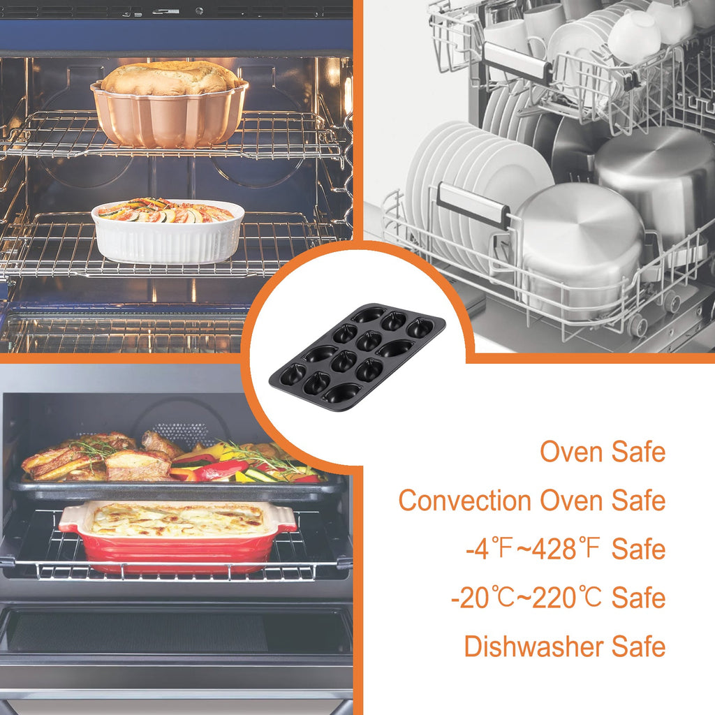Chefmade學廚WK9871黑色12連檸檬蛋糕模Lemon-Shaped Cake Pan 12 Well (Black)