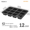 Chefmade學廚WK9873黑色12連方形蛋糕模Brownie Cake Pan Square 12 Well (balck)