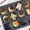 Chefmade學廚WK9873黑色12連方形蛋糕模Brownie Cake Pan Square 12 Well (balck)