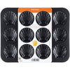 Chefmade學廚WK9874黑色12連碳鋼貝殼瑪德琳蛋糕模 Madeline Cake Pan Scallop-Shaped 12 Well (Black)