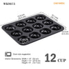 Chefmade學廚WK9875黑色12連甜甜圈蛋糕模Donut Cake Pan 12 Well 2Pcs (Black)