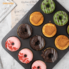 Chefmade學廚WK9875黑色12連甜甜圈蛋糕模Donut Cake Pan 12 Well 2Pcs (Black)